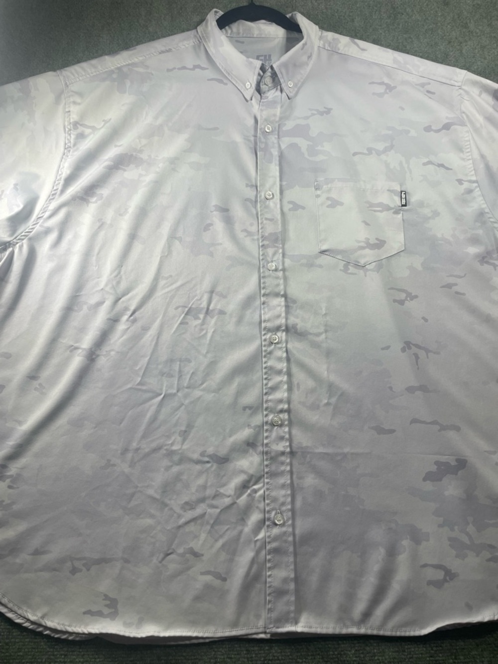 Men's Button-Down Shirt in Light Gray Camo - Casual Classic